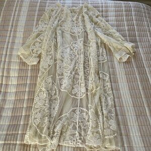 Lace beach coverup